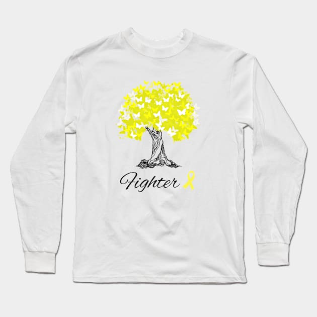 Raising Support & Awareness Fighter Tree With Butterflies Long Sleeve T-Shirt by MerchAndrey